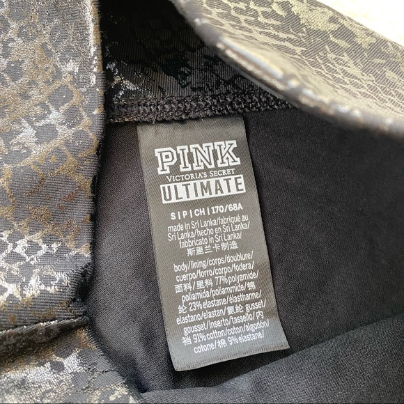 NWT Pink Victoria’s Secret black tonal snakeskin biker shorts high waisted small - Picture 6 of 7